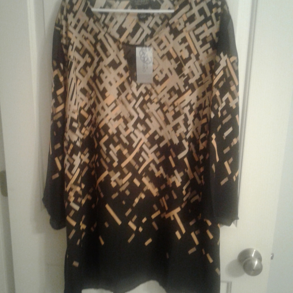 Catherines Black Label Long Sleeve Blouse 3X